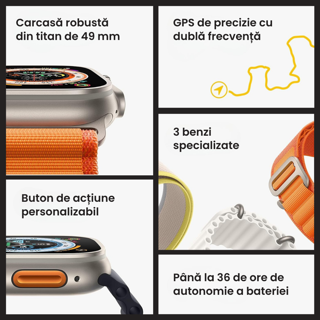 Smartwatch Ultra Pro cu 2 curele GRATUITE