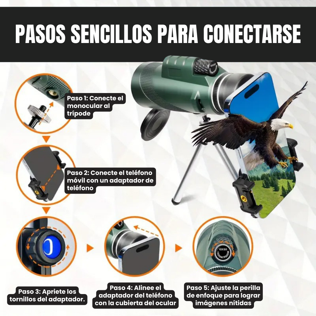 Telescop portabil cu viziune nocturnă + Trípiedă și Suport Mobil – Stars™