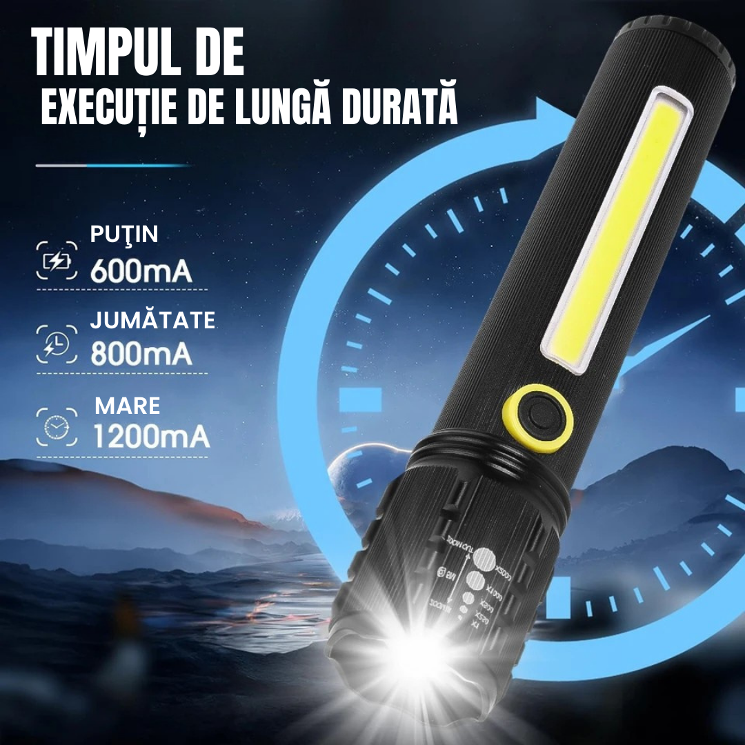 Set Lanternă Tactică cu Laser GERMANĂ + Cutie + Baterie Extra Gratuită – TitanLux™