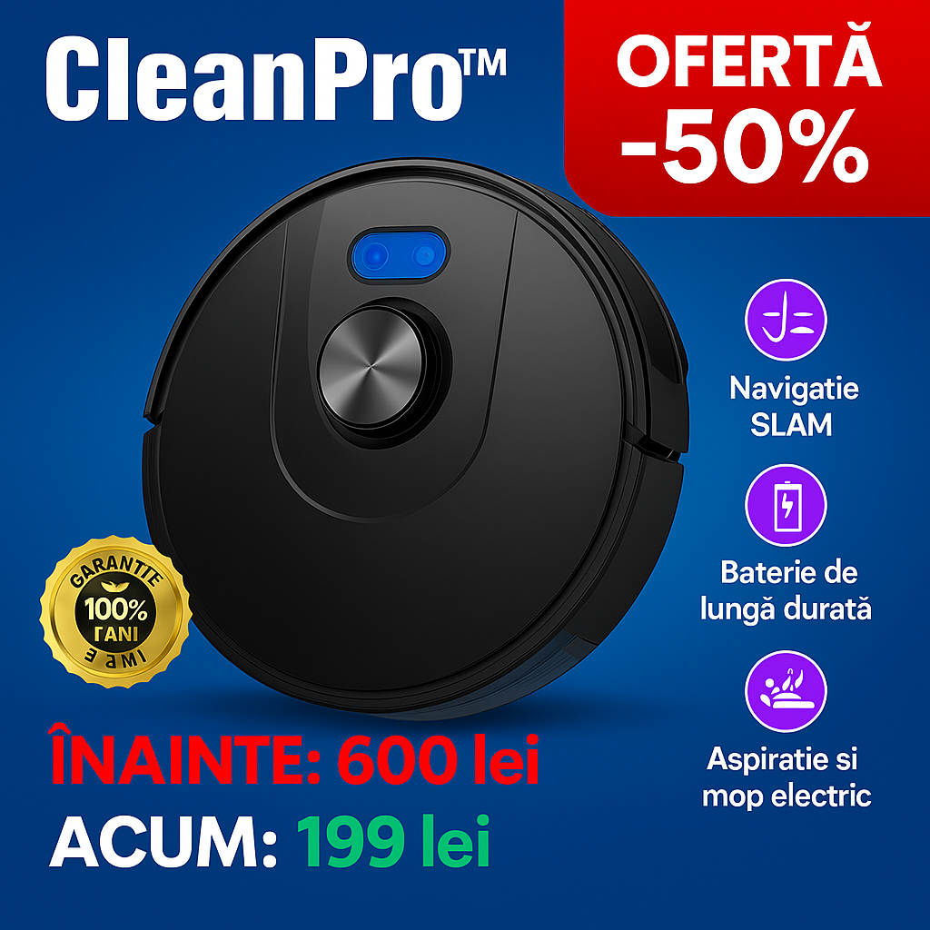 Aspirator Robot Inteligent 3 în 1 CleanPro™ - V800 2025