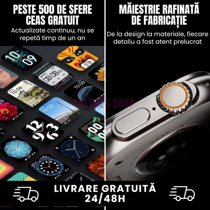 Smartwatch Ultra Pro cu 2 curele GRATUITE