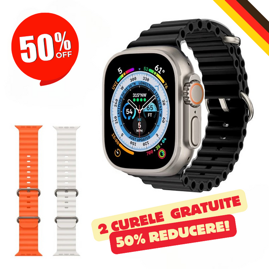 Smartwatch Ultra Pro cu 2 curele GRATUITE
