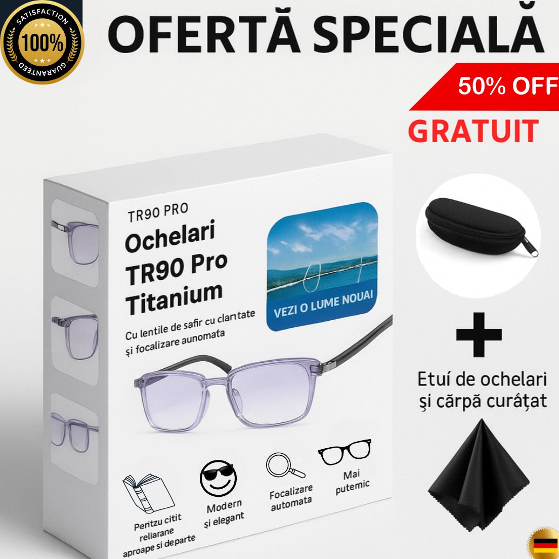 Ochelari Inteligenti Anti-Radiații - Vision™ + Husa din Piele